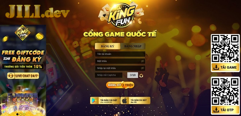 Hướng Dẫn Đăng Ký Và Đăng Nhập Tài Khoản Tại cổng game KINGFUN